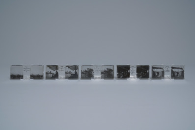 Une collection de photos sur plaques de verres st&eacute;reo de sc&egrave;nes chinoises, d&eacute;but du 20&egrave;me