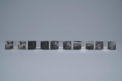 Une collection de photos sur plaques de verres st&eacute;reo de sc&egrave;nes chinoises, d&eacute;but du 20&egrave;me