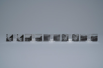 Une collection de photos sur plaques de verres st&eacute;reo de sc&egrave;nes chinoises, d&eacute;but du 20&egrave;me