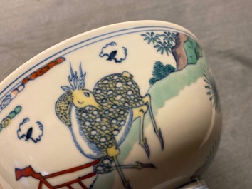 A Chinese doucai 'monkey and deer' bowl, Chenghua mark, Kangxi