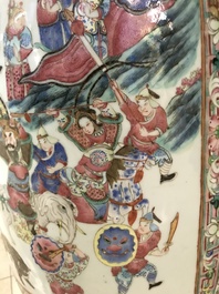 A large Chinese famille rose 'court scene' vase, 19th C.