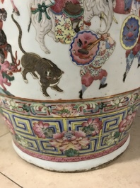 A large Chinese famille rose 'court scene' vase, 19th C.