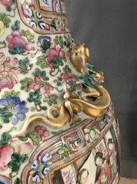A large Chinese famille rose 'court scene' vase, 19th C.