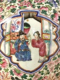 A large Chinese famille rose 'court scene' vase, 19th C.