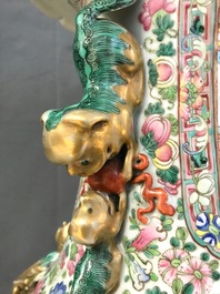 A large Chinese famille rose 'court scene' vase, 19th C.