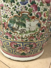A large Chinese famille rose 'court scene' vase, 19th C.
