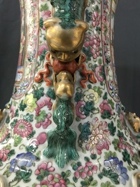 A large Chinese famille rose 'court scene' vase, 19th C.