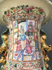 A large Chinese famille rose 'court scene' vase, 19th C.