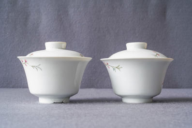 Een gevarieerde collectie Chinees qianjiang cai, blauw-wit en famille rose porselein, 19/20e eeuw