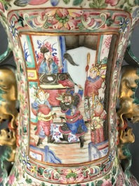 A large Chinese famille rose 'court scene' vase, 19th C.