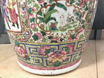 A large Chinese famille rose 'court scene' vase, 19th C.