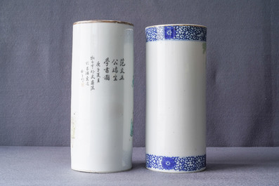 Een gevarieerde collectie Chinees qianjiang cai, blauw-wit en famille rose porselein, 19/20e eeuw