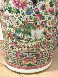 A large Chinese famille rose 'court scene' vase, 19th C.
