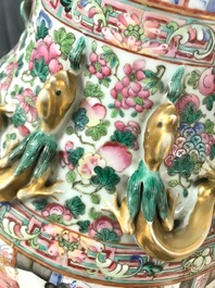 A large Chinese famille rose 'court scene' vase, 19th C.