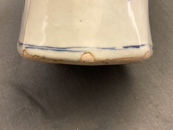 A Chinese blue and white baluster vase with figures in a landscape, Transitional period