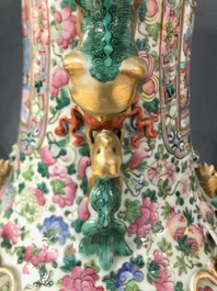 A large Chinese famille rose 'court scene' vase, 19th C.