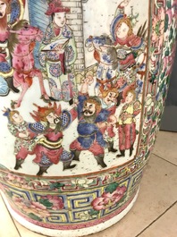 A large Chinese famille rose 'court scene' vase, 19th C.
