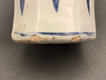 A Chinese blue and white baluster vase with figures in a landscape, Transitional period