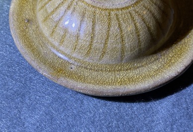 A Chinese brown-glazed vase and cover with incised design, Song