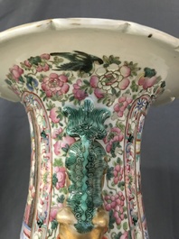 A large Chinese famille rose 'court scene' vase, 19th C.