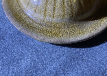 A Chinese brown-glazed vase and cover with incised design, Song