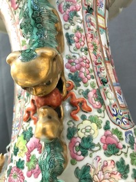 A large Chinese famille rose 'court scene' vase, 19th C.