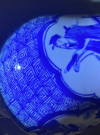 A Chinese blue and white yenyen 'immortals' vase, Kangxi