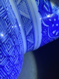 A Chinese blue and white yenyen 'immortals' vase, Kangxi