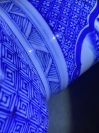 A Chinese blue and white yenyen 'immortals' vase, Kangxi