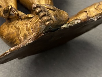 Deux mod&egrave;les de Tara en bronze dor&eacute;, Tibet ou Mongolie, 17/18&egrave;me