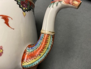 A Chinese famille rose teapot with phoenix-shaped spout, Qianlong