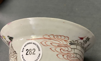 A Chinese famille rose 'Threemaster' bowl, Yongzheng/Qianlong