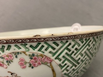 A Chinese famille rose relief-decorated bowl, Yongzheng
