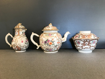 A Chinese famille rose and gilt part tea service, Qianlong