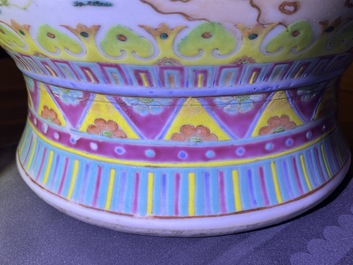 A large Chinese famille rose vase, 19th C.