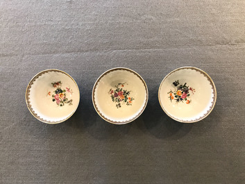 A Chinese famille rose and gilt part tea service, Qianlong