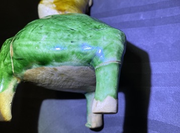 Three Chinese verte biscuit groups of Liu Hai on the toad, Kangxi