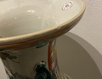 Two Chinese famille rose 'court scene' vases, 19th C.