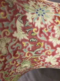 A large Chinese famille rose vase, 19th C.