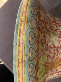 A large Chinese famille rose vase, 19th C.
