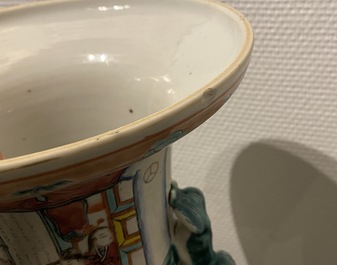 Two Chinese famille rose 'court scene' vases, 19th C.