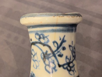 A Chinese blue and white silver-mounted kendi, Ming