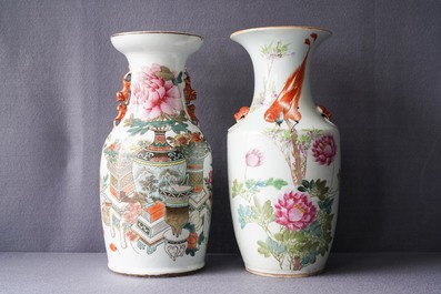 Four Chinese qianjiang cai vases, 19/20th C.