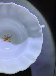 Eight Chinese famille rose cups and saucers, Yongzheng/Qianlong