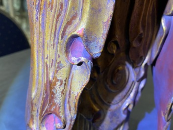 Deux grandes figures de Guanyin en bois dor&eacute; et laqu&eacute;, Chine, 18/19&egrave;me
