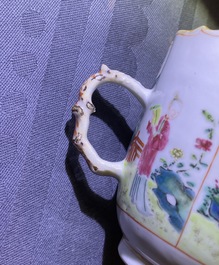 Eight Chinese famille rose cups and saucers, Yongzheng/Qianlong