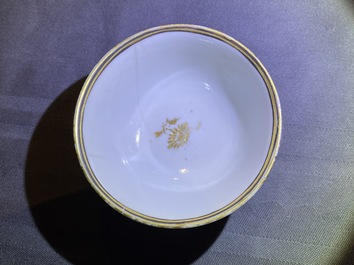 Eight Chinese famille rose cups and saucers, Yongzheng/Qianlong