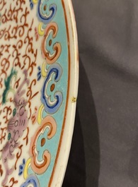 Two Chinese famille rose chargers, 19th C.