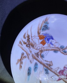 Eight Chinese famille rose cups and saucers, Yongzheng/Qianlong