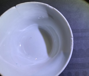 Eight Chinese famille rose cups and saucers, Yongzheng/Qianlong